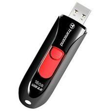 16GB USB Flash Drive  Transcend JetFlash 590   Black, Capless (R/W:18/
