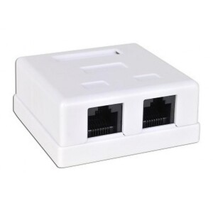 2xRJ45 Surface Box 2 port UTP Cat.5e  PCB jack, LY-SB08