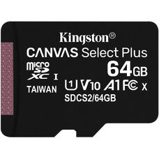 Флешка 64GB microSD Class10 A1 UHS-I Kingston Canvas Select Plus Флешка 64GB microSD Class10 A1 UHS-I Kingston Canvas Select Plus