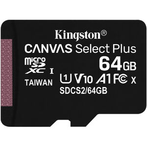 Флешка 64GB microSD Class10 A1 UHS-I  Kingston Canvas Select Plus