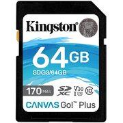 Флешка 64GB SD Class10 UHS-I U3 (V30)  Kingston Canvas Go! Plus