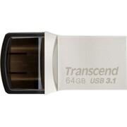 64GB USB3.1/Type-C Transcend "JetFlash 890", Silver