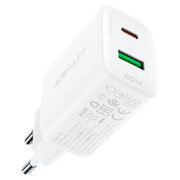 Зарядное устройство ACEFAST A25 PD20W (USB-C+USB-A) dual port (EU)