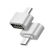 Адаптер Remax OTG Micro-USB to USB A, Silver