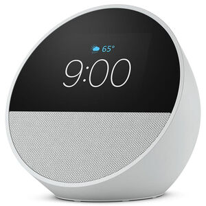 Amazon Echo Spot Smart Alarm Clock with Alexa (2024), Glacier White