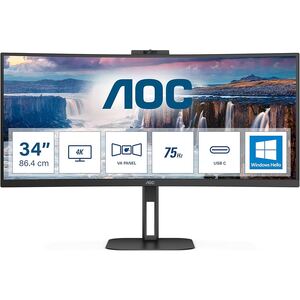 Монитор 34.0” AOC VA LED CU34V5CW/BK WQHD Curved  White