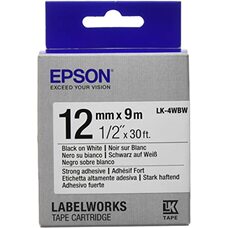 Tape Cartridge EPSON 12mm/9m, Strng adh Blk/Wht, LK4WBW C53S654016 Tape Cartridge EPSON 12mm/9m, Strng adh Blk/Wht, LK4WBW C53S654016