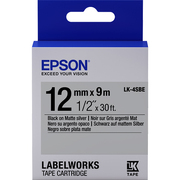 Tape Cartridge EPSON 12mm/9m, Matte Blk/MattSiv, LK4SBE C53S654017