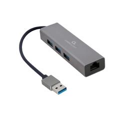 Адаптер USB3.0 - LAN + Hub 3-port  Cablexpert A-AMU3-LAN-01