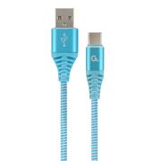 Cable USB2.0/Type-C - 2m - Cablexpert CC-USB2B-AMCM-2M-VW, Blue/White