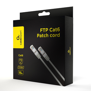 Патч-корд Cat.6/FTP 15m, Cablexpert PPB6-15M, Retail pack Патч-корд Cat.6/FTP 15m, Cablexpert PPB6-15M, Retail pack