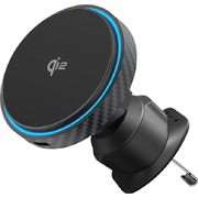Держатель с беспроводной зарядкой Proove Graphite Circle Qi2 15W (Black) Держатель с беспроводной зарядкой Proove Graphite Circle Qi2 15W (Black)