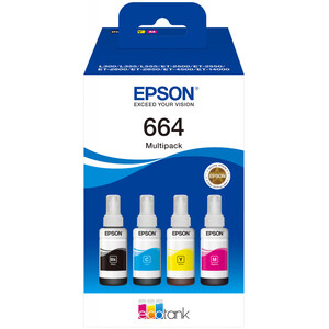 Набор оригинальных чернил EPSON L100/L200 CMYK pack (T6646)