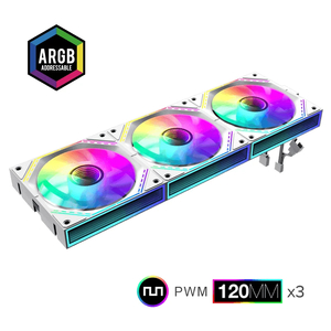 Комплект вентиляторов GAMEMAX FN12A-S3I, 3x120mm, ARGB, White Комплект вентиляторов GAMEMAX FN12A-S3I, 3x120mm, ARGB, White