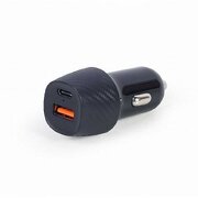 Автомобильное ЗУ - Gembird TA-U2QC3-CAR-02, 2-port, 18W, black
