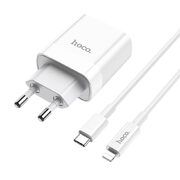 Зарядное устройство HOCO C80A Rapido (cable Type-C to Lightning) white