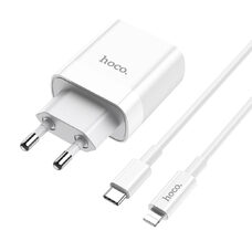 Зарядное устройство HOCO C80A Rapido (cable Type-C to Lightning) white