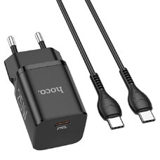 Зарядное устройство HOCO N19 Rigorous PD25W  (Type-C to Type-C) black