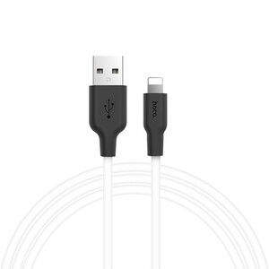 Кабель HOCO X21 Silicone lightning charging cable black-white