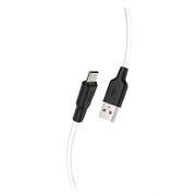 Кабель HOCO X21 Silicone micro charging cable black-white