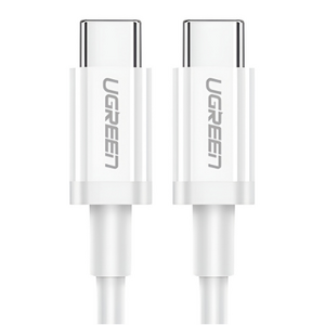 Кабель UGREEN Type-C to Type-C 3A 60W 1.5 м 480Mbps TPE, Белый Кабель UGREEN Type-C to Type-C 3A 60W 1.5 м 480Mbps TPE, Белый