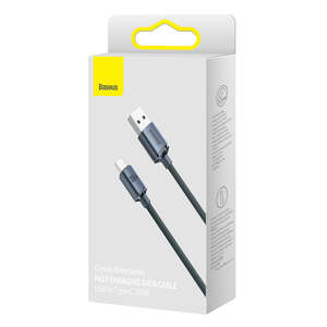 Кабель USB - Type-C, Braided, 100W, 1.2m, Baseus Crystal Shine Black