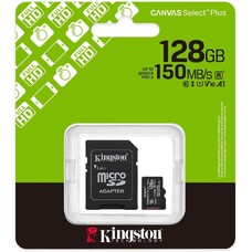 Карта памяти 128GB microSD + SD adapter Kingston Canvas Select Plus Карта памяти 128GB microSD + SD adapter Kingston Canvas Select Plus