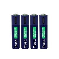 Комплект перезаряжаемых аккумуляторов Trust USB-C AA 1500 mAh (4 шт.)