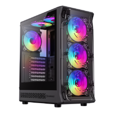 Корпус EATX GAMEMAX Starlight 2 AB, 6x120mm ARGB, Black