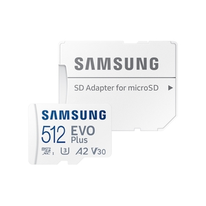 Карта памяти 512GB MicroSD +SD adapter, Samsung EVO Plus MB-MC512KA