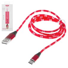 Кабель Micro-USB XO Brainded NB55, Red