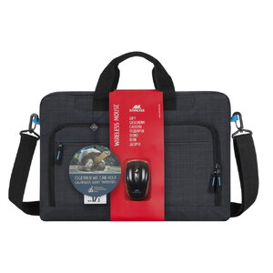 Сумка для ноутбука Rivacase 8058 + Wireless mouse, Black Сумка для ноутбука Rivacase 8058 + Wireless mouse, Black