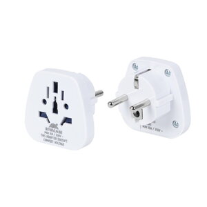 Сетевой адаптер Rivacase PS4100 W00 travel adapter World to EU, White