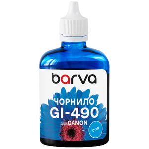 Совместимые чернила Barva Canon GI-490 C (100 мл, Cyan)