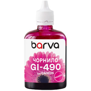 Совместимые чернила Barva Canon GI-490 M (100 мл, Magenta)