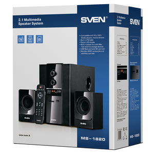 Акустика SVEN  MS-2080 SD-card, USB, FM, remote control, Blue
