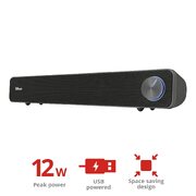 Саундбар Trust Arys Soundbar for PC, 12W, Black Саундбар Trust Arys Soundbar for PC, 12W, Black