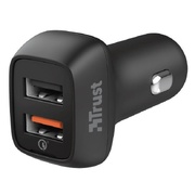 USB Car Charger - Trust Qmax 30W Ultra-Fast Dual USB Car Charger with QC3.0