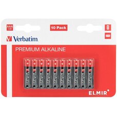 Батарейки Verbatim Alcaline AAA, 10шт, Blister pack Батарейки Verbatim Alcaline AAA, 10шт, Blister pack