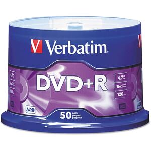 Диски Verbatim DataLifePlus DVD+R AZO 4.7GB 16X MATT SILVER -  50шт