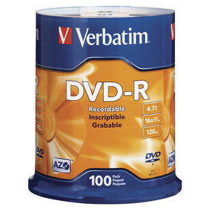 Verbatim DataLifePlus DVD-R AZO 4.7GB 16X MATT SILVER SURFAC - Spindle 100p Verbatim DataLifePlus DVD-R AZO 4.7GB 16X MATT SILVER SURFAC - Spindle 100p