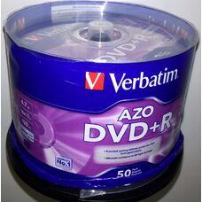 Диски Verbatim DataLifePlus DVD+R AZO 4.7GB 16X MATT SILVER -  50шт